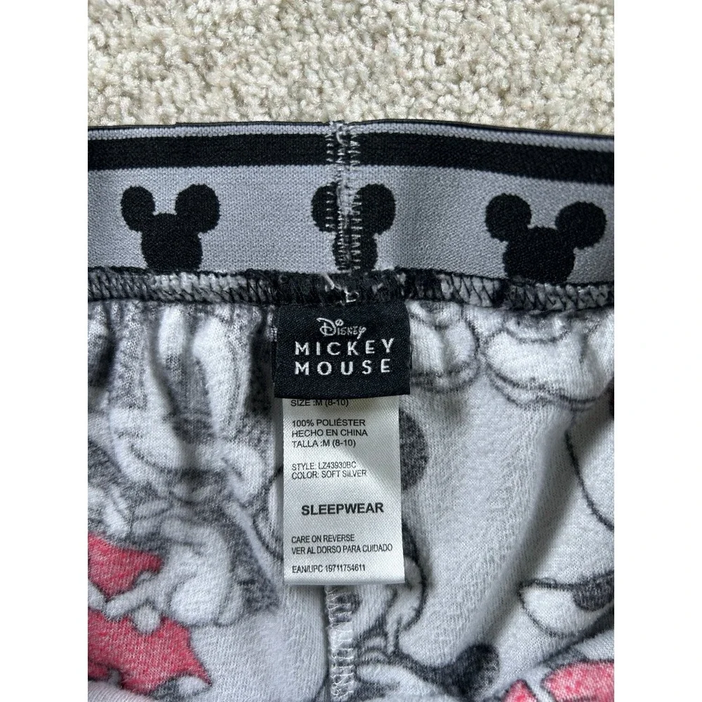 Disney Mickey‎ Mouse Women's Sleepwear Pants Medium Gray Red Polyester
